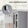 Kitchen Pantry Cabinet 160cm Bathroom Storage Cabinet-Grey