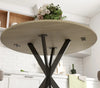 Small Round Dining Table Vintage Industrial Style Metal Oak Kitchen Furniture
