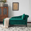 Upholstered Chaise Lounge Indoor Lounge Sofa with Right Armrest & Storage, Green