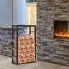 S/M/L Metal Firewood Fire Log Rack Wood Storage Rack Holder Indoor Outdoor Cover