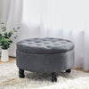 Upholstered Coffee Table Large Round Pouffe Stool Storage Ottoman Blanket Box