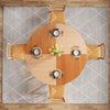 Round Dining Table for 4, 47-Inch Kitchen Dinner Table with Circle Metal Base