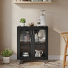 Sideboard Kitchen Buffet Cupboard Console Table with Glass Doors Cabinet 2 Shelf
