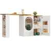 KITCHEN ISLAND EXTENDABLE BAR TABLE WITH STORAGE CABINET CUPBOARD BISTRO TABLE