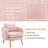 Modern Armchair Teddy Velvet Lounge Chair Accent Chair with Cushion & Wood Legs