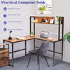 L-Shaped Corner Computer Desk Large PC Table Workstation with Storage Bookcase