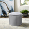 Pouf Ottoman 40cm Round Footstool Velvet Circular Upholstery Seat Chair Stool