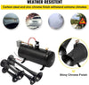 Air Horn Truck Train Horns Kit 12 Volt with 6L RV Compressor 4 Trumpet 150PSI