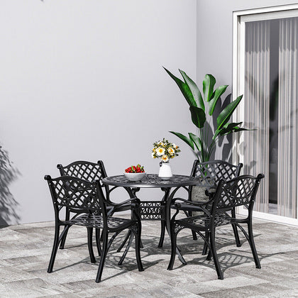 Modern Cast Aluminium Garden Table Chairs Outdoor Patio Dining Bistro Furniture