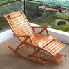 Bamboo Recliner Rocking Chair Armchair Foldable Garden Deck Chair Sun Lounger