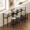 6-Piece Industrial Bar Table Set, 2 Breakfast Tables with 4 Stools Grey