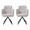 Swivel Office Chair Velvet Feel Fabric White Vanity Home/Office Teddy Fabric