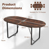 Oval Home Office Table Large Business Furniture-Brown