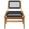 Solid Wood Teak Garden Chair with Footrest - Foldable Patio Lounger with M3J4