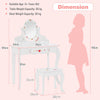 Kids Vanity Table & Stool Set Children Pretend Play Makeup Dressing Desk