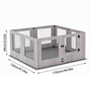 XXL Large Dog Playpen Pet Whelping Box Cage Tempered Glass Safety Rail Fence Pen