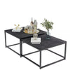 Set of 2 Nesting Tables Coffee Side End Stackable Nightstand Display Storage