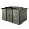 10X8ft Galvanized Metal Garden Shed Outdoor Tool Storage Shed With Base Grey