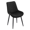2pcs Black Dining Chairs Set Diamond Velvet Padded Seat Back Dining Room Chair