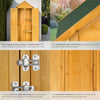 Wooden Outdoor Garden Cabinet Utility Storage Tools Shelf Box Shed Roof New