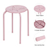 Set of 6 Metal Stacking Stools Round Nesting Bar Stool with X-shape Connection