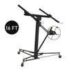 16FT Lifter Tool Hoist Mobile Plaster Board Panel Sheet Drywall Lift Crane Black