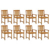 Garden Chairs 8 pcs Solid Acacia Wood vidaXL