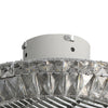 Dia.50cm Round Crystal Ceiling Fan Light 3-Color Chandelier Lamp &Remote Control