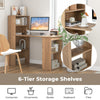 Modern Computer Desk Reversible Writing Desk Home Office Workstation w/ Shelf