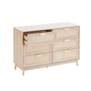 Dusk Isla Natural Wood Effect & Rattan 6 Drawer Chest of Drawers RRP