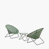 TOBS 2 Seater Bistro Set Outdoor Rattan Foldable Chairs and Tempered Glass Table