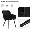 2 Pcs Dining Chairs Velvet Upholstered Seat Armchairs Kitchen Chairs Metal Legs