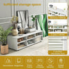 TV Stand for TVs up to 55 Inches Wooden 6 Storage Compartments TV Cabinet Table