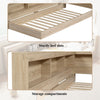 WOODEN STORAGE BED FRAME WITH SLATS AND SHELVES 3FT SINGLE FOR KIDS, TEENAGERS