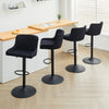2Pcs Bar Stool Velvet Padded Swivel Gas Lift Breakfast Chair With Metal Base