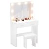 Dressing Table w/ Large Mirror and Stool,Vanity Table with Adjustable Brightnes