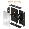 Wall-Mounted Bathroom Cabinet w/2 Mirror Door&5 Shelve 65x17x65cm Black