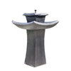Solar Power Outdoor Pagoda Stone Effect Water Fountain Feature Garden Bird Bath