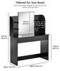 Dressing Table with Drawers Mirror Set Bedroom Black Makeup Desk Vanity Table UK
