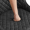 2 Pcs Faux Leather Bar Stools Diamond Seat Dining Room Chairs Metal Legs