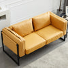 Single/Double/Triple Sofa Armchair Faux Leather Cushion Seat Metal Frame Armrest