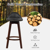 2X Swivel Bar Stool Armless PVC Leather Bar Height Chair w/Rubber Wood Leg Black