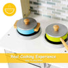 Kids Cooking Pretend Play Toy Kitchen Set with Hooks & Stove-Silver