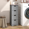 Bathroom Storage Cabinet with 4 Drawers Freestanding Organizer Grey