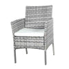 Rattan Garden Furniture Set 4 Piece Mixed Grey Chairs Sofa Table Outdoor Patio