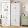 Kitchen Storage Cupboard White 181cm Sideboard Cabinet Doors Drawer Tall Unit
