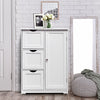 Storage Cabinet Bathroom Floor Cabinet Freestanding Storage Cupboard w/ 3 Drawer