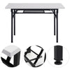 Folding Table Study Writing Desk Workstation Dining Hall Table Shelf Metal Wood