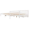Bed Frame with Drawers White 200x200 Solid Wood Pine C8K9