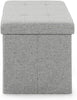 Gray fabric two-seater folding storage stool storage toy box chair seat UK